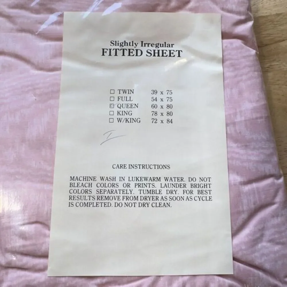 Laura Ashley Salon -Pink Vintage Cotton No-Iron QUEEN Sheets Flat Fitted NEW IRR